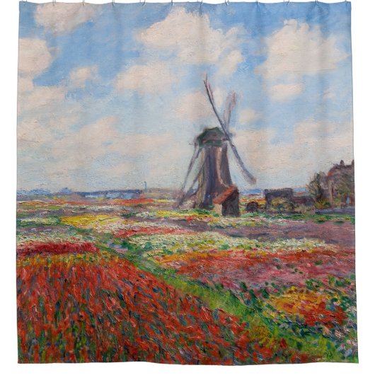 Claude Monet - Tulpenfeld in Holland Duschvorhang (Vorderseite)
