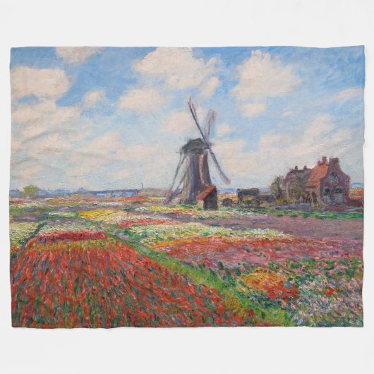 Claude Monet - Tulpenfeld in Holland Fleecedecke (Vorderseite (Horizontal))