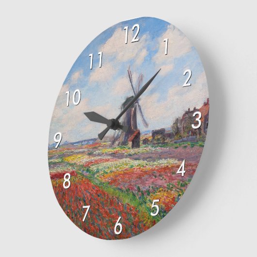 Claude Monet - Tulpenfeld in Holland Große Wanduhr (Winkel)