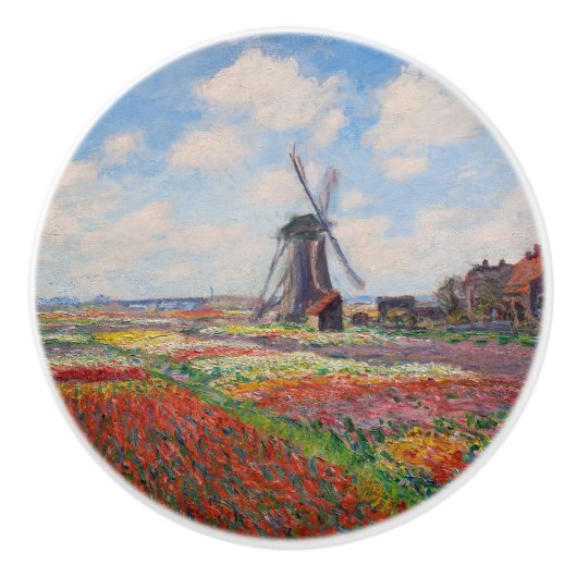 Claude Monet - Tulpenfeld in Holland Keramikknauf (Vorderseite)