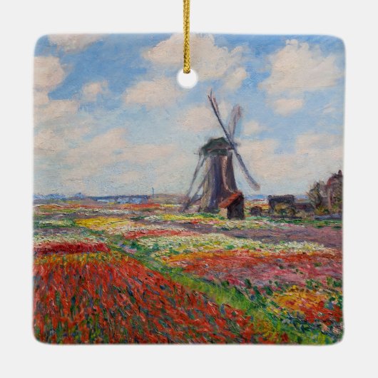 Claude Monet - Tulpenfeld in Holland Keramikornament (Rückseite)