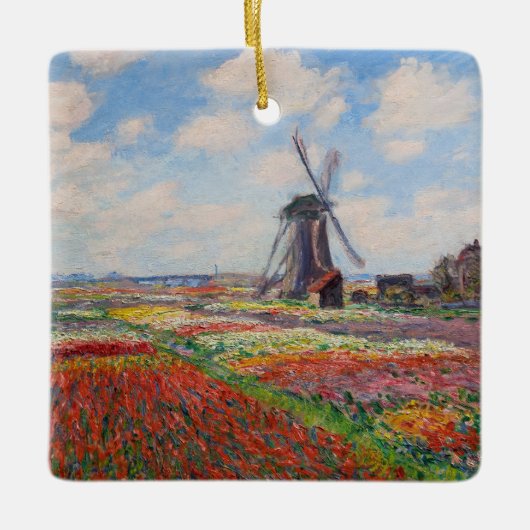 Claude Monet - Tulpenfeld in Holland Keramikornament (Vorderseite)