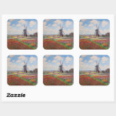 Claude Monet - Tulpenfeld in Holland Quadratischer Aufkleber (Blatt)