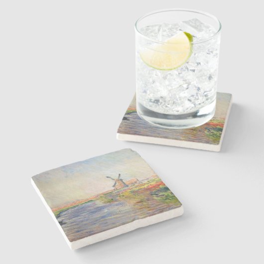 Claude Monet - Tulpenfeld in Holland Steinuntersetzer (Seitenansicht)