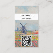Claude Monet - Tulpenfelder, Den Haag - QR Code Visitenkarte (Vorderseite)