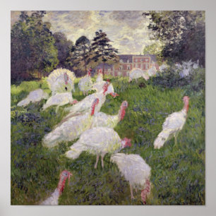 Claude Monet Turkeys at Chateau de Rottembourg Poster