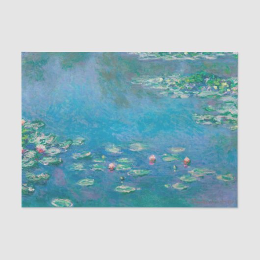 Claude Monet Turquoise Decoupage Water Lilly Seidenpapier (Vorderseite)