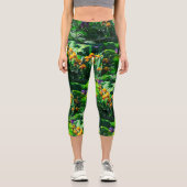 Claude Monet Typ Stilgarten Iris Capri Leggings (Vorderseite)