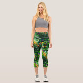 Claude Monet Typ Stilgarten Iris Capri Leggings (Vorderseite)