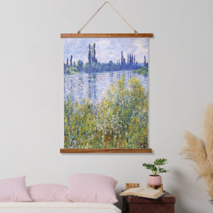 Claude Monet. Ufer der Seine, Vétheuil Wandteppich Mit Holzrahmen