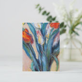 Claude Monet - Vase der Tulipen Postkarte (Stehend Vorderseite)