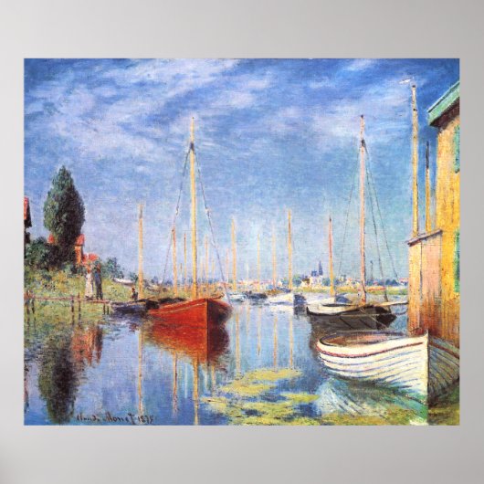 Claude Monet: Vergnügungsboote in Argenteuil Poster (Vorne)