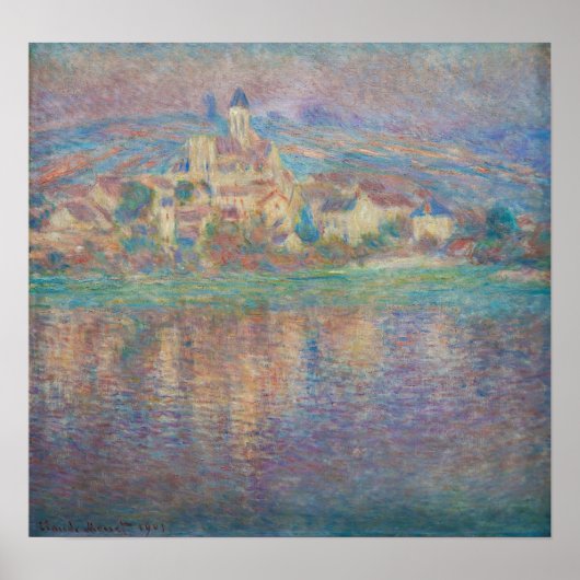 Claude Monet - Vetheuil, Sunset Poster (Vorne)