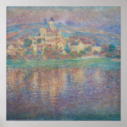 Claude Monet - Vetheuil, Sunset Poster (Vorne)
