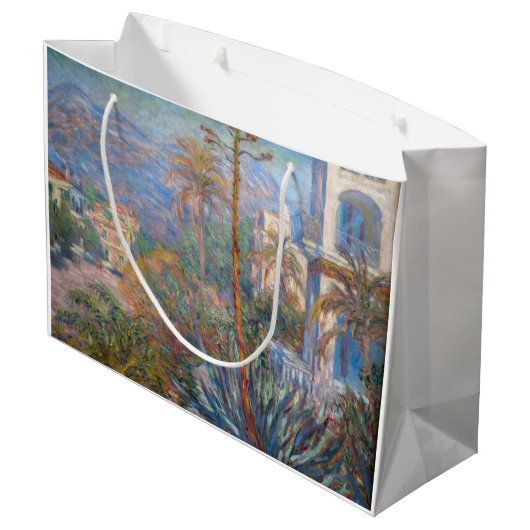 Claude Monet - Villas in Bordighera Große Geschenktüte (Rückseite Schrägansicht)
