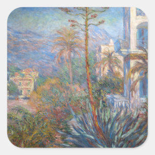 Claude Monet - Villas in Bordighera Quadratischer Aufkleber