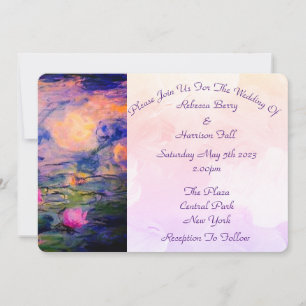 Claude Monet Vintag Water Lilies Wedding Einladung