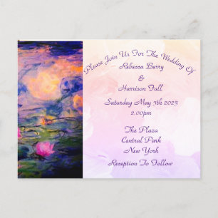 Claude Monet Vintage Seerosen Hochzeitseinladung Postkarte