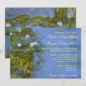 Claude Monet Vintage Wasserlilie Hochzeit Einladung (Vorne/Hinten)