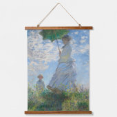 Claude Monet Wall Art Frau mit Sonnenschirm Wandteppich Mit Holzrahmen (Vorderseite)