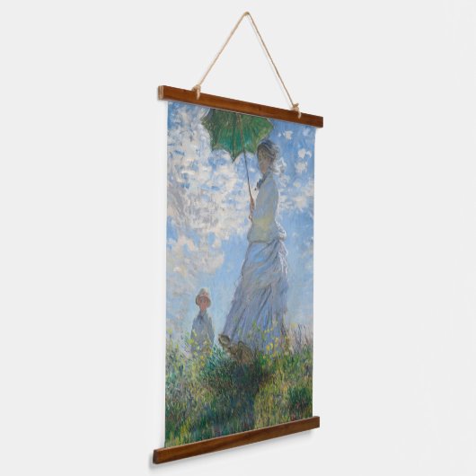 Claude Monet Wall Art Frau mit Sonnenschirm Wandteppich Mit Holzrahmen (Gewinkelt)