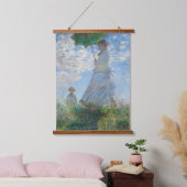 Claude Monet Wall Art Frau mit Sonnenschirm Wandteppich Mit Holzrahmen (Schlafzimmer)