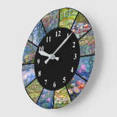 Claude Monet Wall Clock Water Lilies Gemälde Große Wanduhr (Winkel)