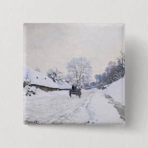 Claude Monet - Warte auf der Snowy Road bei Honfle Button