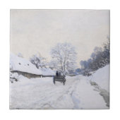 Claude Monet - Warte auf der Snowy Road bei Honfle Fliese (Vorderseite)