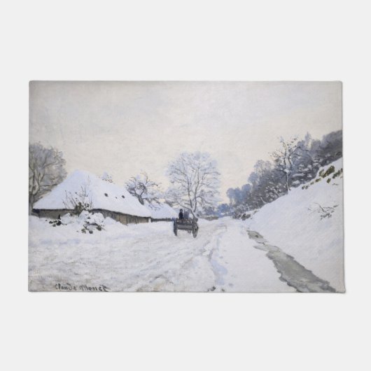Claude Monet - Warte auf der Snowy Road bei Honfle Fußmatte (Vorderseite)