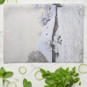 Claude Monet - Warte auf der Snowy Road bei Honfle Geschirrtuch (Gefaltet)