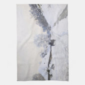 Claude Monet - Warte auf der Snowy Road bei Honfle Geschirrtuch (Vertikal)