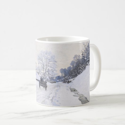 Claude Monet - Warte auf der Snowy Road bei Honfle Kaffeetasse (VorderseiteRechts)