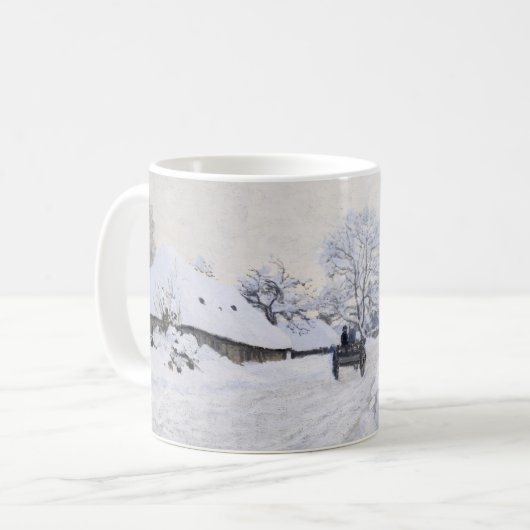 Claude Monet - Warte auf der Snowy Road bei Honfle Kaffeetasse (Vorderseite Links)