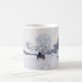 Claude Monet - Warte auf der Snowy Road bei Honfle Kaffeetasse (Mittel)