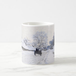 Claude Monet - Warte auf der Snowy Road bei Honfle Kaffeetasse