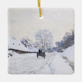 Claude Monet - Warte auf der Snowy Road bei Honfle Keramikornament