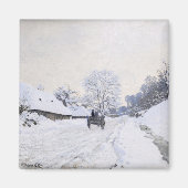 Claude Monet - Warte auf der Snowy Road bei Honfle Magnet (Vorne)