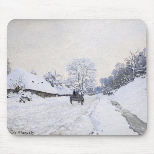 Claude Monet - Warte auf der Snowy Road bei Honfle Mousepad (Vorne)