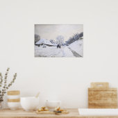 Claude Monet - Warte auf der Snowy Road bei Honfle Poster (Küche)