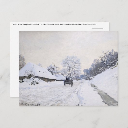 Claude Monet - Warte auf der Snowy Road bei Honfle Postkarte (Vorne/Hinten)