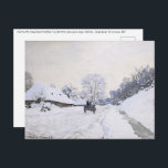 Claude Monet - Warte auf der Snowy Road bei Honfle Postkarte<br><div class="desc">A Cart on the Snowy Road at Honfleur / La Charrette,  route sous la neige a Honfleur - Claude Monet,  Oil on Leinwand,  1867</div>