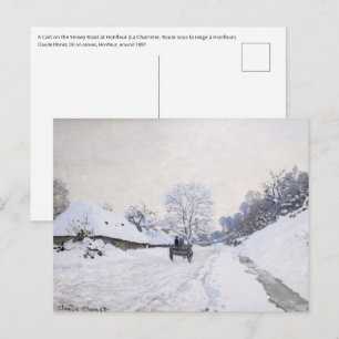 Claude Monet - Warte auf der Snowy Road bei Honfle Postkarte