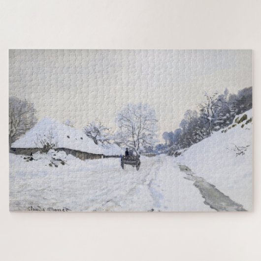 Claude Monet - Warte auf der Snowy Road bei Honfle Puzzle (Horizontal)