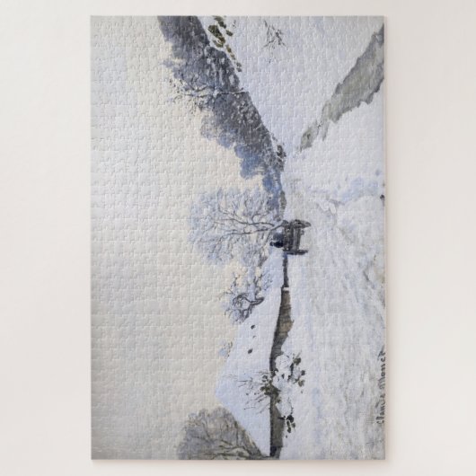 Claude Monet - Warte auf der Snowy Road bei Honfle Puzzle (Vertikal)