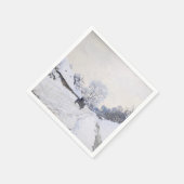 Claude Monet - Warte auf der Snowy Road bei Honfle Serviette (Ecke)