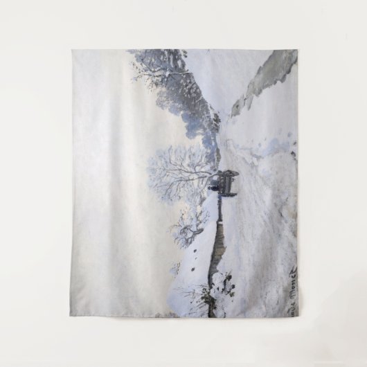 Claude Monet - Warte auf der Snowy Road bei Honfle Wandteppich (Vorderseite)