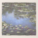 Claude Monet, Wasser-Lilien, 1906, blau Schal<br><div class="desc">Schal mit der Claude Monet-Kunstmalerei nannte "Wasser-Lilien". "Wasser-Lilien",  Malerei 1906 ist eine Malerei mit den weißen und rosa Wasserlilien auf einem grünen und blauen Hintergrund. Kundengerecht.</div>