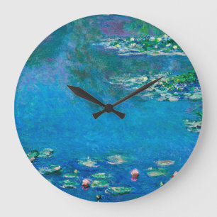 Claude Monet - Wasser-Lilien 1906 Große Wanduhr