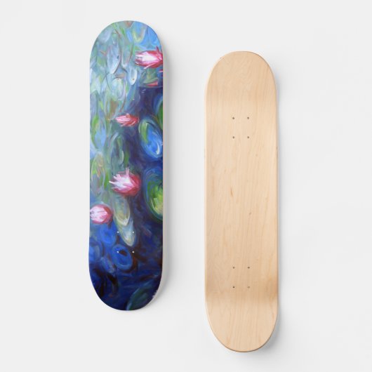 Claude Monet: Wasser-Lilien 2 Skateboard (Vorderseite)